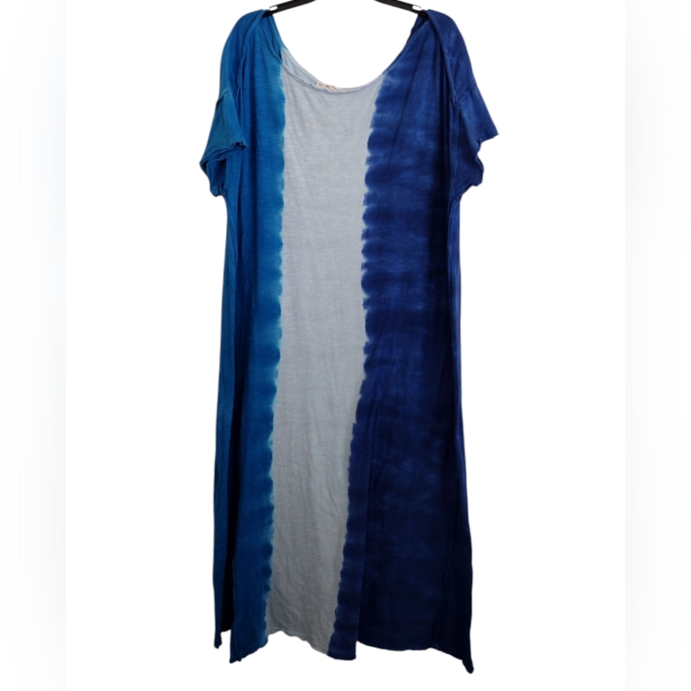 We The Free Ice Cream Sundae Dream Blue Combo Tie-Dye Maxi Dress Size Large